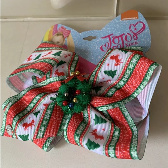 Jojo Siwa Holiday Christmas Clip-On Hair Bow Christmas Tree/Unicorn/Wreath NEW - Picture 2 of 11